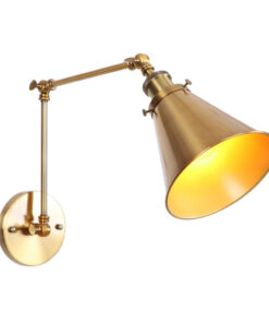 Retro nástenná lampa Shadeness v zlatej farbe