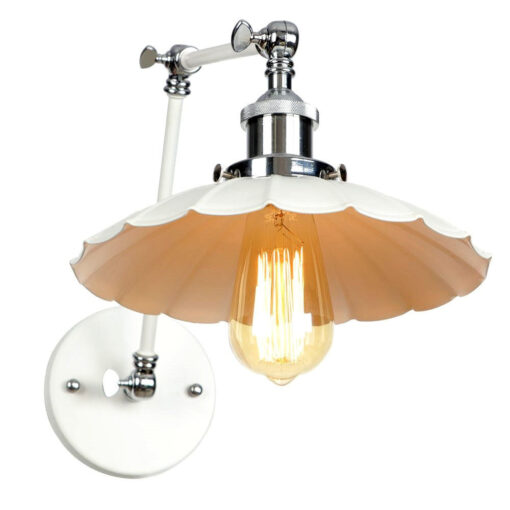 Starodávna nástenná lampa Chester, biela farba - Image 3