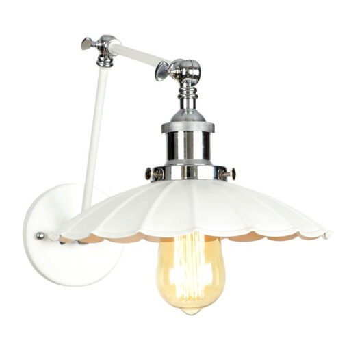 Starodávna nástenná lampa Chester, biela farba - Image 4
