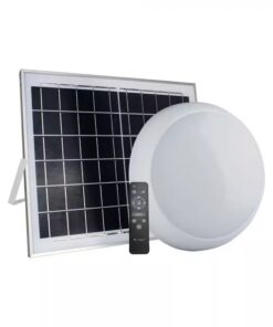 Stropné LED svietidlo so solárnym panelom 10W, CCT, 900lm, IP65, biela farba
