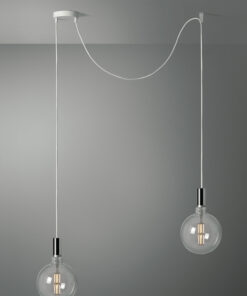 Závesné svietidlo MILANO s dvoma päticami v bielej farbe so žiarovkami XXL G200
