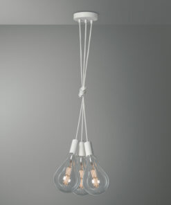 Závesné svietidlo PISA s tromi päticami v bielej farbe so žiarovkami XXL A165