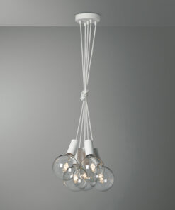 Závesné svietidlo VENEZIA s piatimi päticami v bielej farbe so žiarovkami G125 BEAUTY