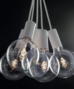 Alternative view of Závesné svietidlo VENEZIA s piatimi päticami v bielej farbe so žiarovkami G125 BEAUTY