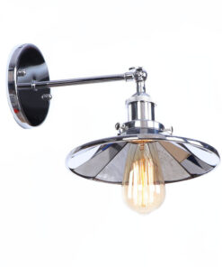 Zrkadlová Vintage nástenná lampa v striebornej farbe