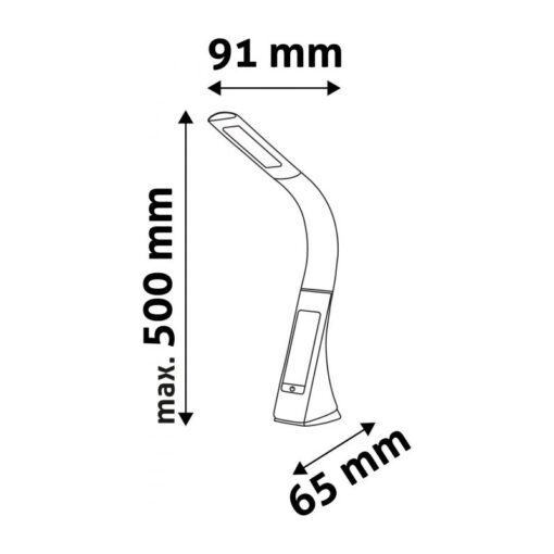 Stolová LED lampa s displejom v bielej farbe (kalendár, dátum, čas, teplota, budík), 6W, 350lm | Avide - Image 3