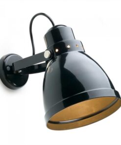 Oceľové nástenné svietidlo RETRO BIG v čiernej farbe