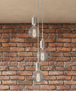 Alternative view of 3-svetelné závesné svietidlo so 120 mm okrúhlou rozetou v brúsenej titánovej farbe