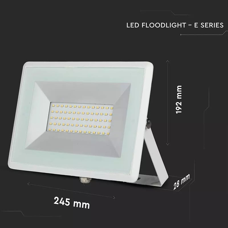 Reflektor LED E-Series 50W, Denná biela, 4000K, 4250lm, biely – Obrázok 3