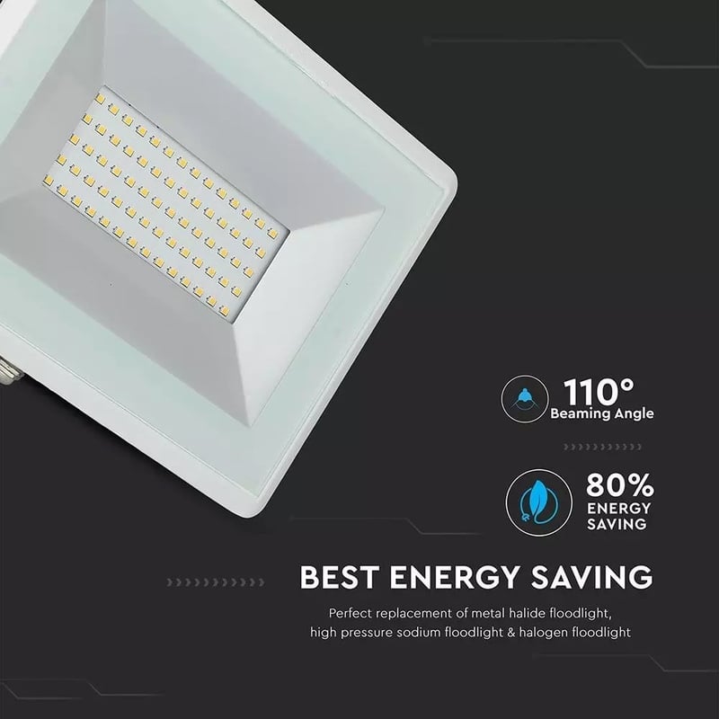 Reflektor LED E-Series 50W, Denná biela, 4000K, 4250lm, biely – Obrázok 5