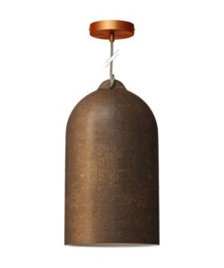 Alternative view of Urbanistické závesné svietidlo s keramickým tienidlom Bell XL v hrdzavej farbe