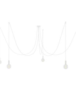 Závesné svietidlo pavúk s 5 päticami v bielej farbe