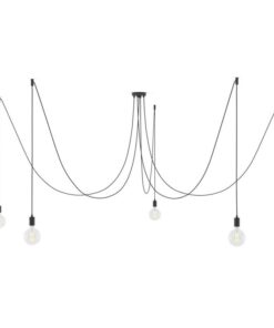 Závesné svietidlo pavúk s 5 päticami v čiernej farbe