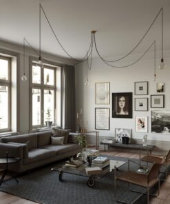 Alternative view of Závesné svietidlo pavúk s 5 päticami v mosádznej farbe