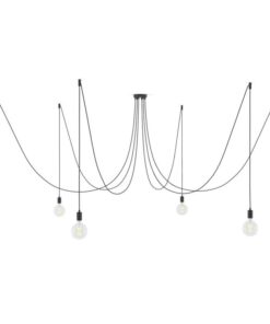 Závesné svietidlo pavúk so 6 päticami v čiernej farbe