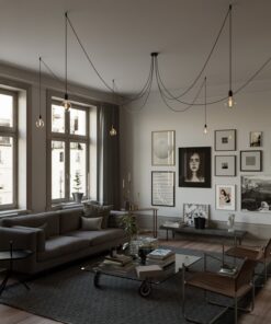 Alternative view of Závesné svietidlo pavúk so 6 päticami v čiernej farbe