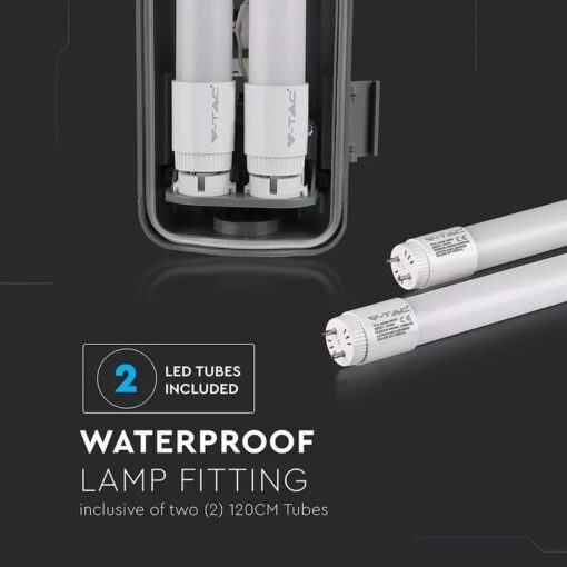 Lineárne LED trubicové svietidlo IP65, 44W, 4000K, 4000lm, 150cm - Image 7