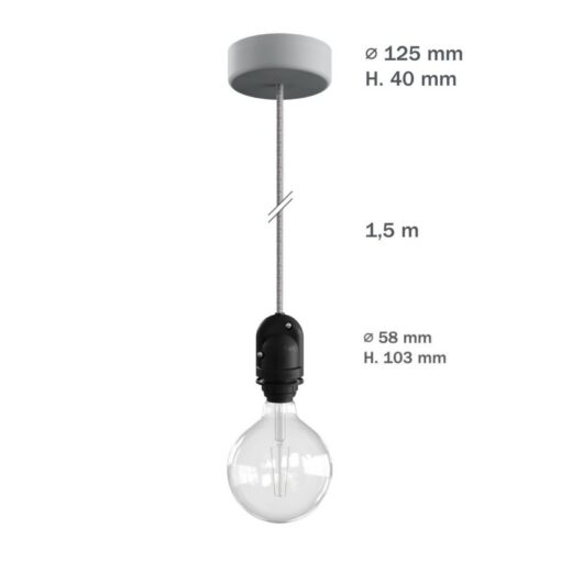 Vonkajšie závesné svietidlo IP65, Karbónové čierne prevedenie, 150cm - Image 3