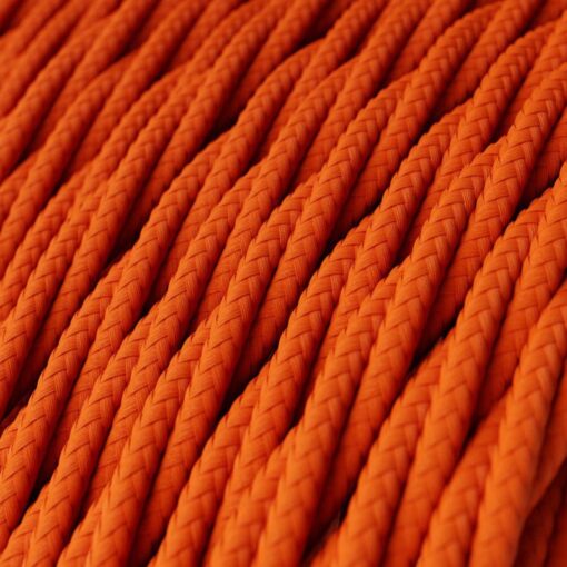 Kábel trojžilový skrútený v podobe textilnej šnúry v pomarančovej farbe, umelý hodváb, 3 x 0.75mm, 1 meter - Image 2