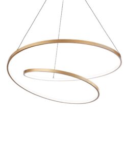 Moderný Stmievateľný LED luster OZ SP D80 v mosádznej farbe | Ideal Lux