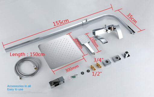 Luxusný sprchový panel s hlavovou sprchou a ručnou sprškou - Image 7