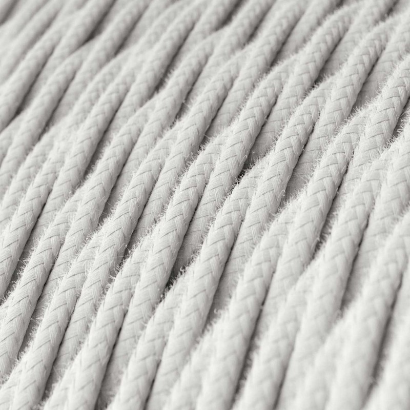 Elektrický kábel dvojžilový skrútený potiahnutý bavlnou v bielej farbe, 2 x 0.75mm, 1 meter – Obrázok 2