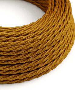 Kábel dvojžilový skrútený v podobe textilnej šnúry v zlatej farbe, umelý hodváb, 2 x 0.75mm, 1 meter – Obrázok 3