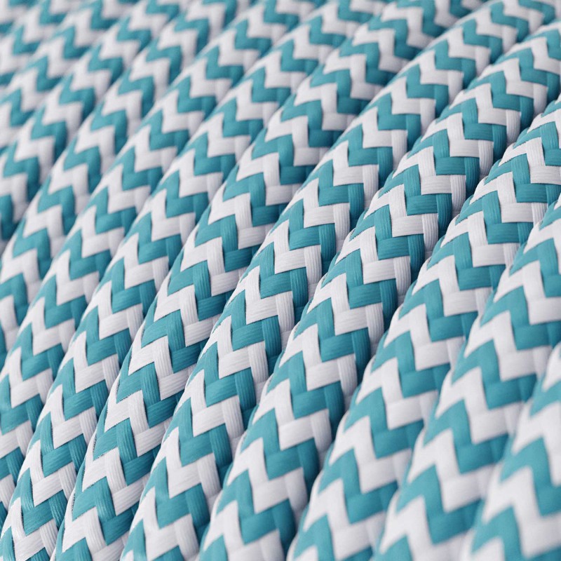 Kábel dvojžilový v podobe textilnej šnúry so vzorom Blue/White, umelý hodváb, 2 x 0.75mm, 1 meter – Obrázok 2
