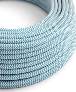 Kábel dvojžilový v podobe textilnej šnúry so vzorom Blue/White, umelý hodváb, 2 x 0.75mm, 1 meter