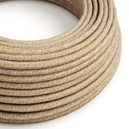Kábel trožilový v podobe textilnej šnúry so vzorom Rust Tweed, 1 meter