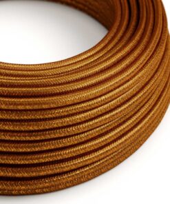 Kábel s trblietavým povrchom, Umelý hodváb, Medená farba, 2 x 0.75mm, 1 meter