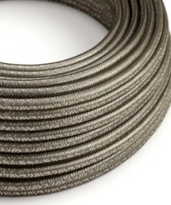 Kábel s trblietavým povrchom, Umelý hodváb, Šedá farba, 2 x 0.75mm, 1 meter