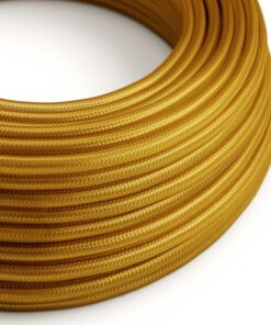 Kábel trojžilový v podobe textilnej šnúry v zlatej farbe, umelý hodváb, 3 x 0.75mm, 1 meter