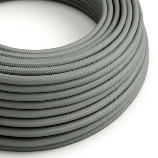 Kábel dvojžilový v podobe textilnej šnúry v šedej farbe, umelý hodváb, 2 x 0.75mm, 1 meter