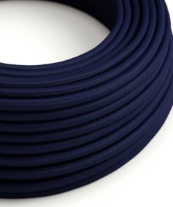 Kábel dvojžilový v podobe textilnej šnúry v tmavo modrej farbe, umelý hodváb, 2 x 0.75mm, 1 meter