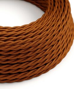 Kábel dvojžilový skrútený v podobe textilnej šnúry vo whiskey farbe, umelý hodváb, 2 x 0.75mm, 1 meter
